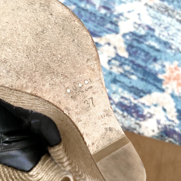 Gucci leather platform espadrille sandals 37 - Picture 9 of 12